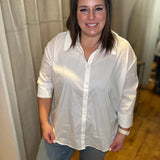 Plus Long Sleeve Button Down Top