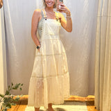 Lace Tiered Overall Maxi Dress