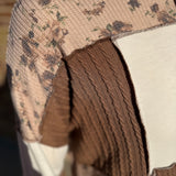Floral Cable Knit Patchwork Top