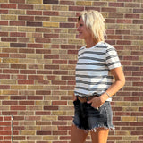 Striped Boxy Short Sleeve Top