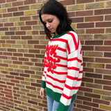 Christmas Theme Stripe Knit Top