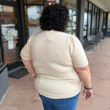 Plus Recycled Yarn Short Sleeve Sweater Top