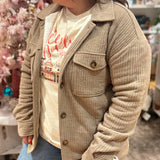 Cord Sherpa Button Down Jacket