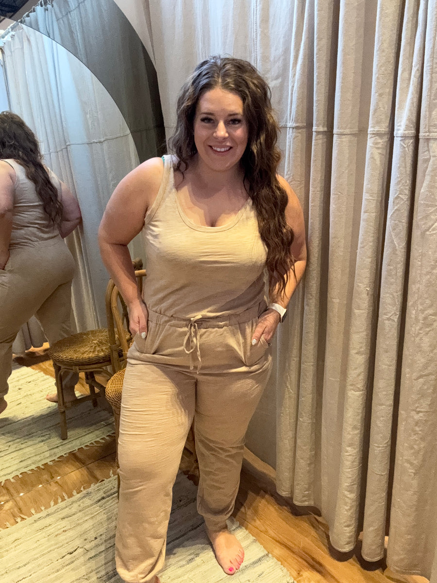 Sleeveless Cotton Jumpsuit