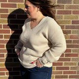 Lantern Sleeve Knot Back Sweater