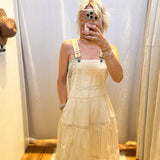 Lace Tiered Overall Maxi Dress