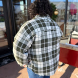 Plus Oversize Checkered Casual Shacket