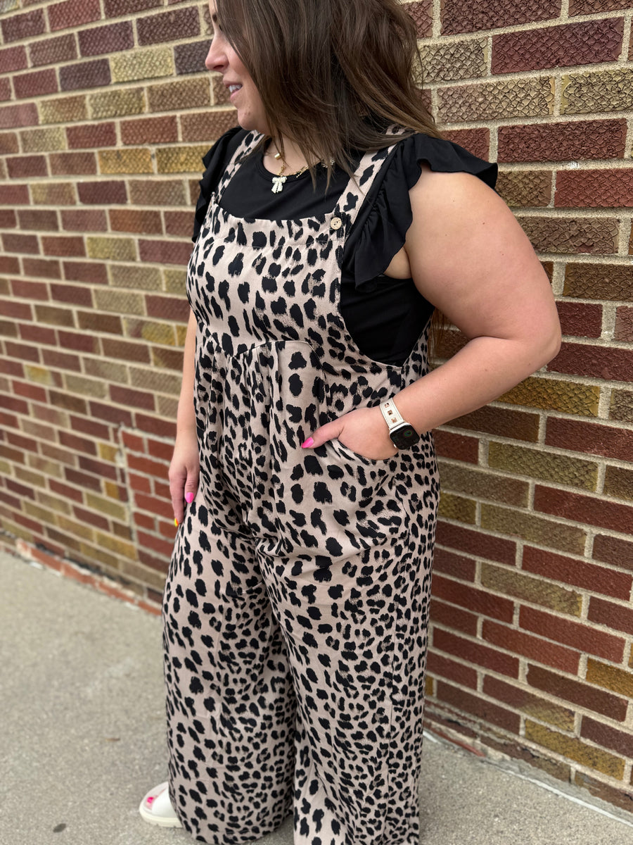 Leopard Print Overalls