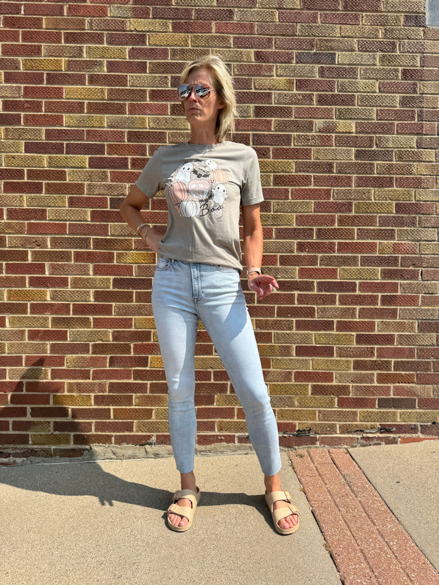 Cello High Rise Ankle Skinny Straight Cut Hem Jean
