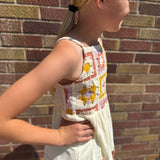Girls Crochet Paneled Babydoll Tank