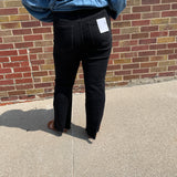 Black Mid Rise Super Soft Crop Flare Vervet Jeans