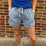 Tie Front Casual Denim Shorts