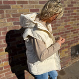 Drawstring Puff Hoodie Vest