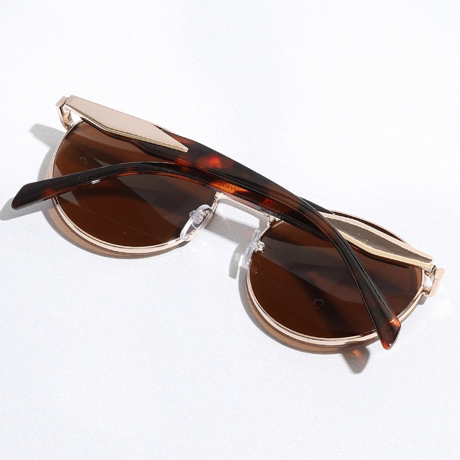 Round Lens Two Tone Sunglasses