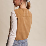 Caramel Denim Tie Front Vest