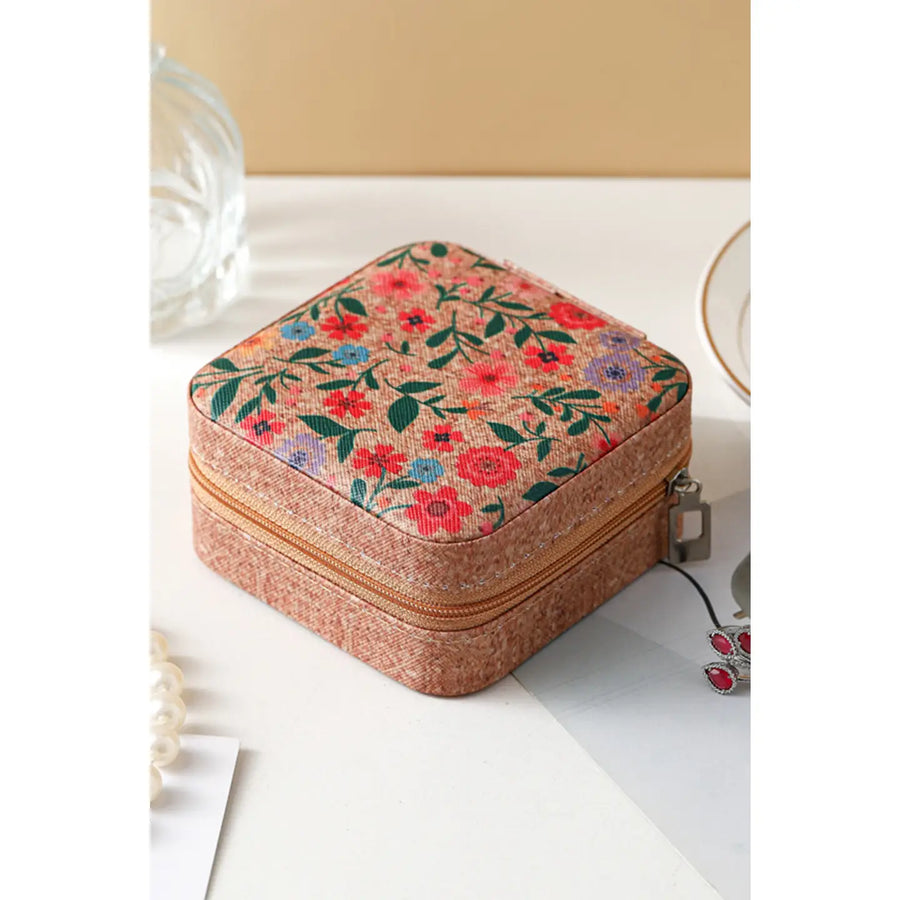 Retro Floral Print Jewelry Box