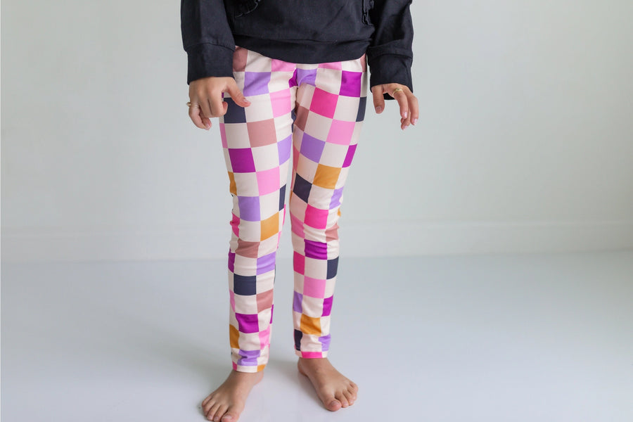 Girls Checkered Leggings