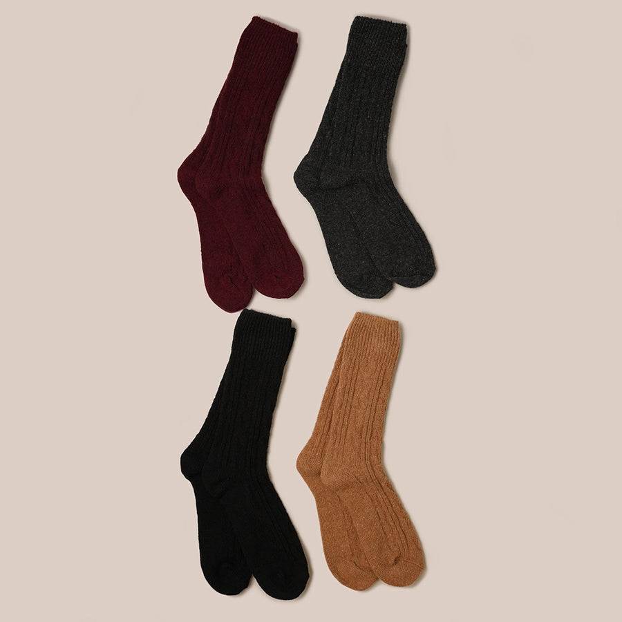 Ribbed Knit Crew Socks