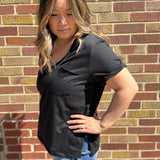 Zoie V-Neck Short Sleeve Top