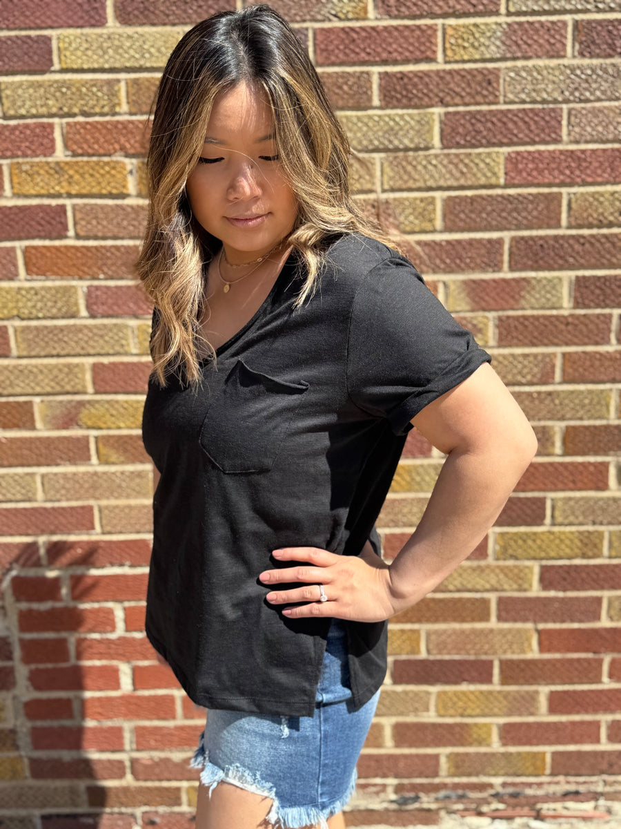 Zoie V-Neck Short Sleeve Top