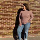 Plus Striped Turtle Neck