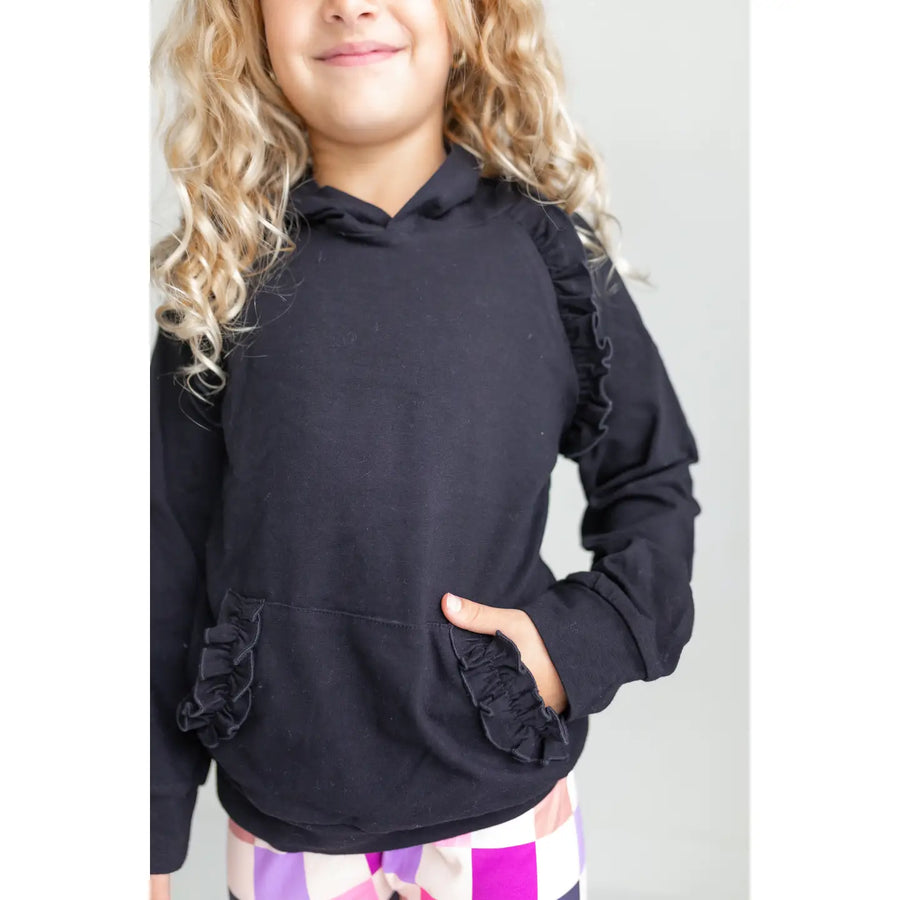 Girls Ruffle Hoodie