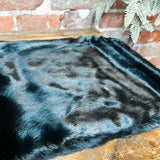 Black Faux Fur Table Runner 72”