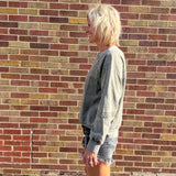 Lace Patchwork Mineral Wash Sweatshirt
