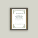 Irish Blessing Framed Art 7x9"