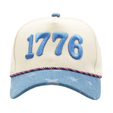 1776 American USA Embroidered Ball Cap