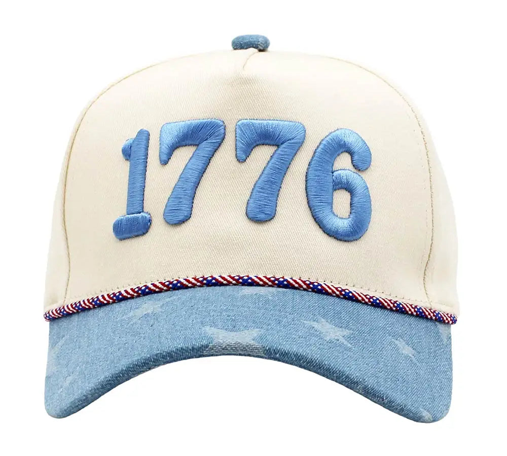1776 American USA Embroidered Ball Cap