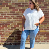Plus Lightweight Short Sleeve Button Down Shirt