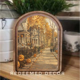 Arch Top Halloween Street Sign 8.25x11"