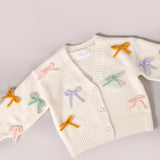 Girls Bow Sweater Cardigan