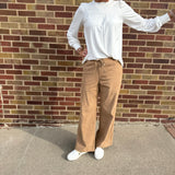 Wide Leg Drawstring Corduroy Pants