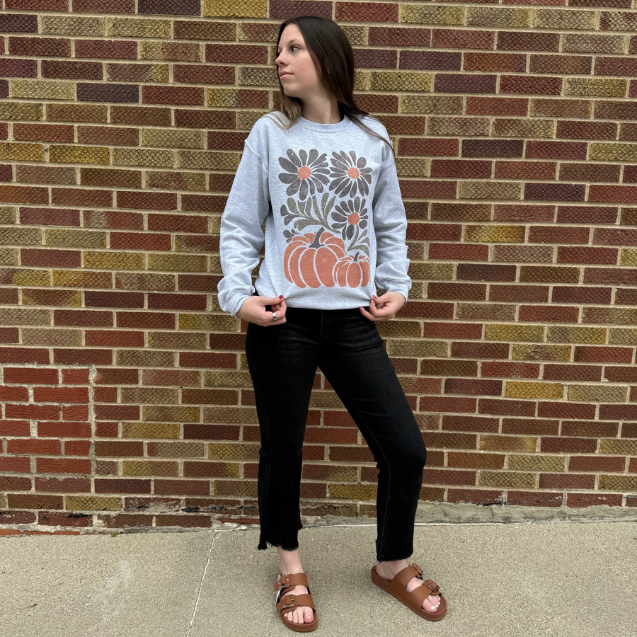 Retro Pumpkins & Flowers Crewneck