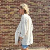 Striped Pocket Linen Blazer