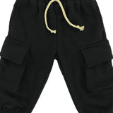 Kids Black Cargo Joggers