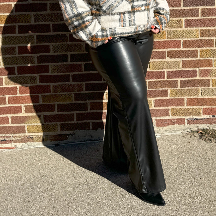 Leather Straight Leg Pants