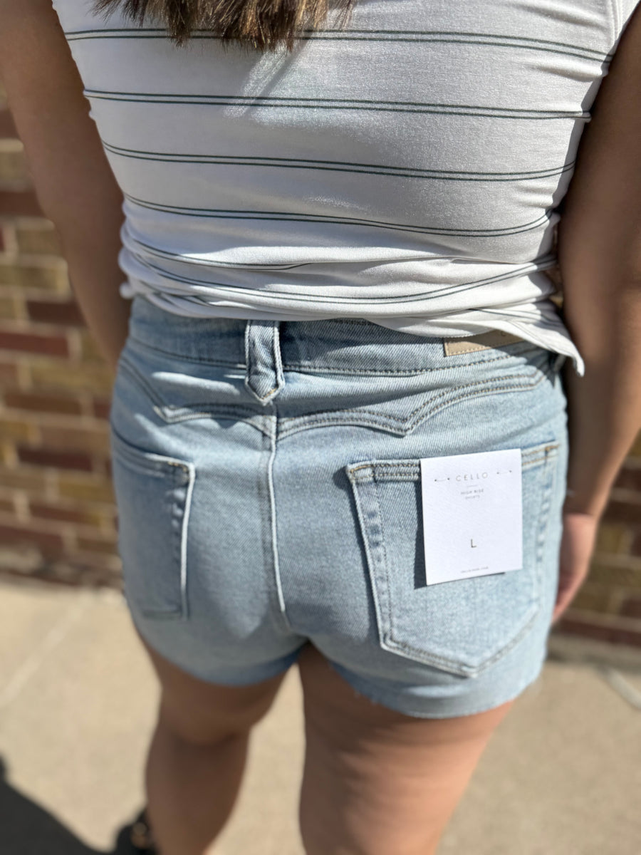 High Rise Western Detail Cello Shorts