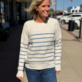 Ribbed Striped Pullover Sweater