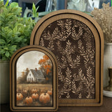 Arched Brown Fern Sign 8.25x11"