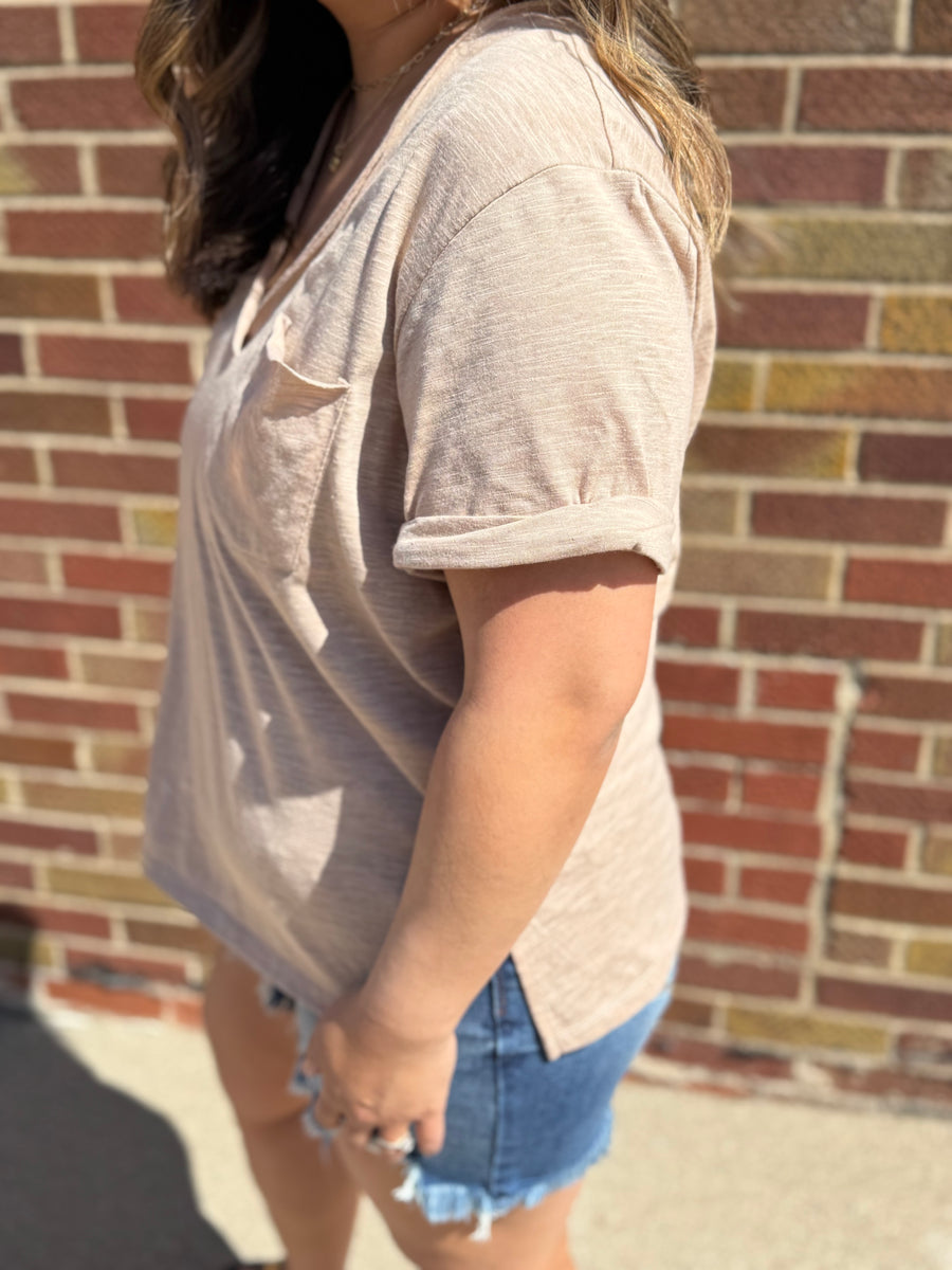 Zoie V-Neck Short Sleeve Top