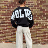 Oversized Wolves & Face Crewneck