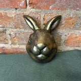 Gold Porcelain Bunny Head 6.38"