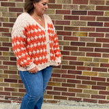 Plus Button Down Textured Sweater