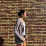 Ribbed Raglan Sleeve Cardigan w/ Pocket