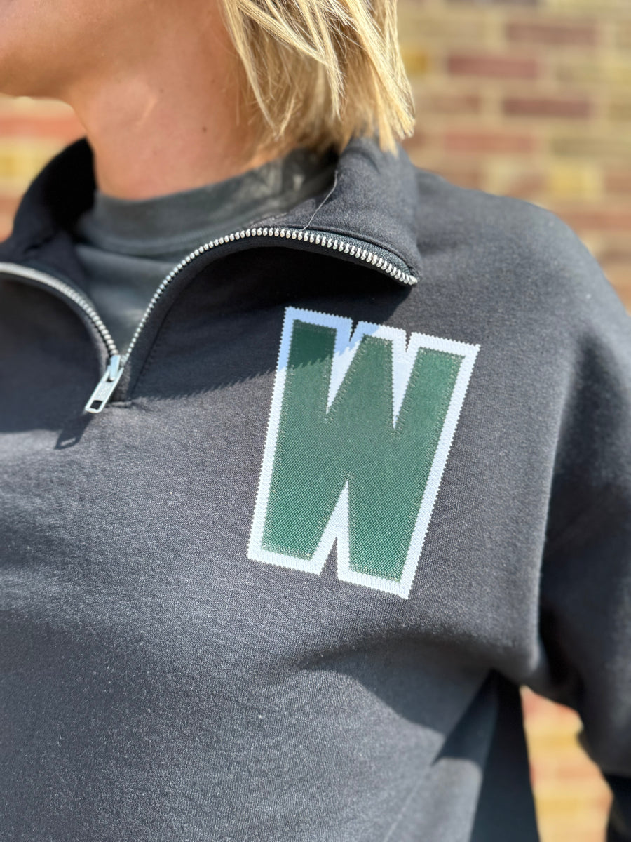 Black 1/4 Zip Wolves Sweatshirt