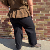 Plus Cotton Twill Wide Pant