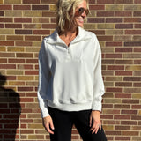 Modal Poly Quarter Zip Funnel Neck Pullover